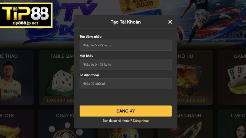 Hướng Dẫn Đăng Ký TIP88 Nhanh Chóng Chỉ Với 4 Bước Đơn Giản Hướng dẫn quy trình đăng ký TIP88 đơn giản